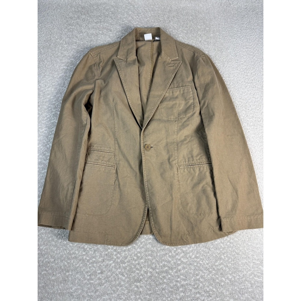 Armani Exchange Blazer Womens Medium Brown Cotton One Button Sport Coat Jacket